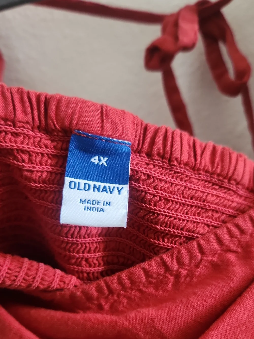 Old Navy Red Embroidered Peasant Blouse